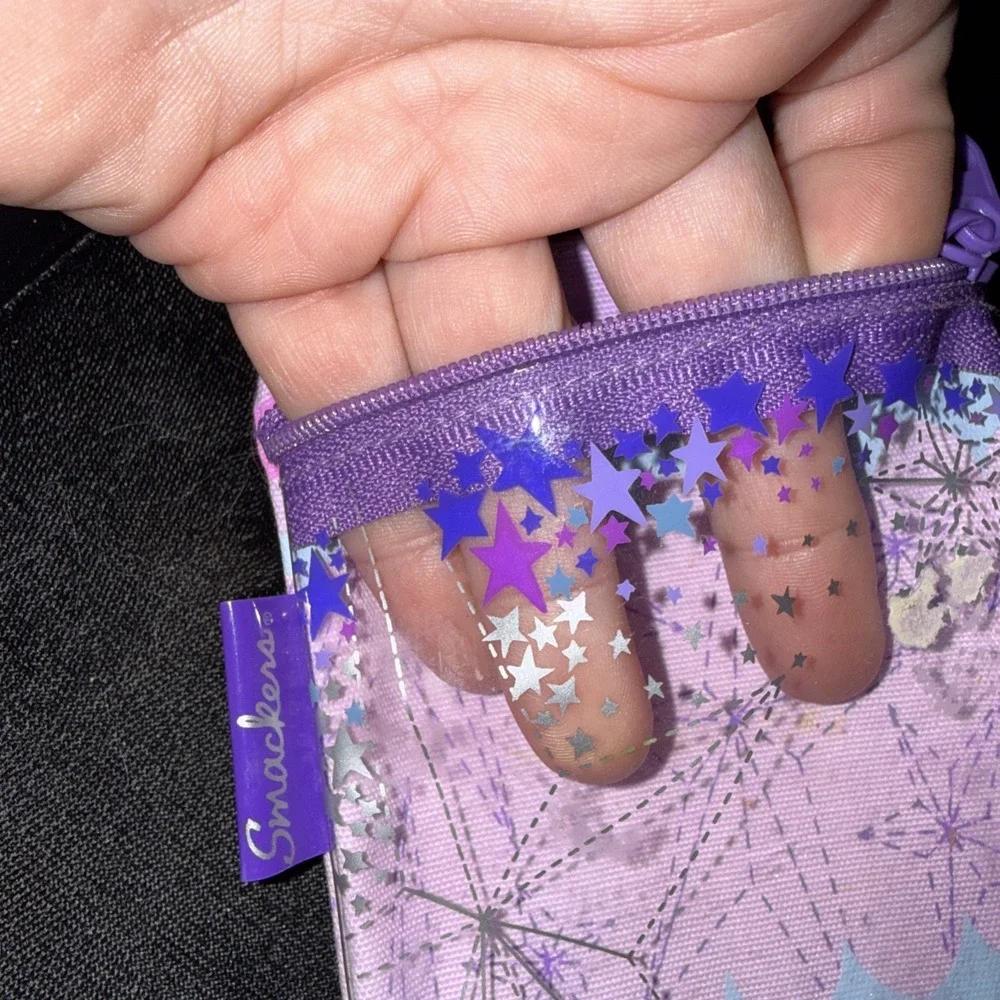 Vintage Lip Smacker -‎ Purple Zipper Case Bag 5.5